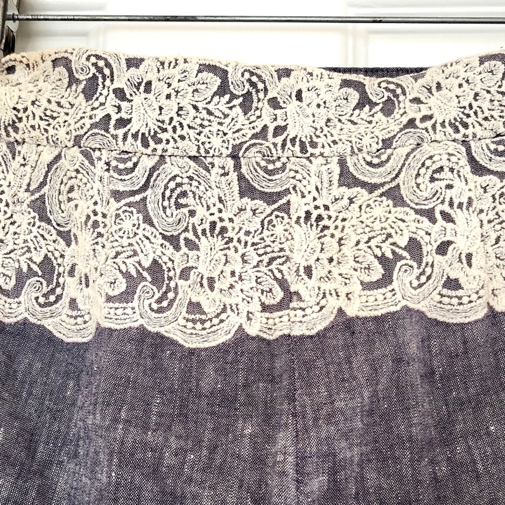 Brighton Elevenses gorgeous linen 👖 pants with beautiful lace - Picture 4 of 12